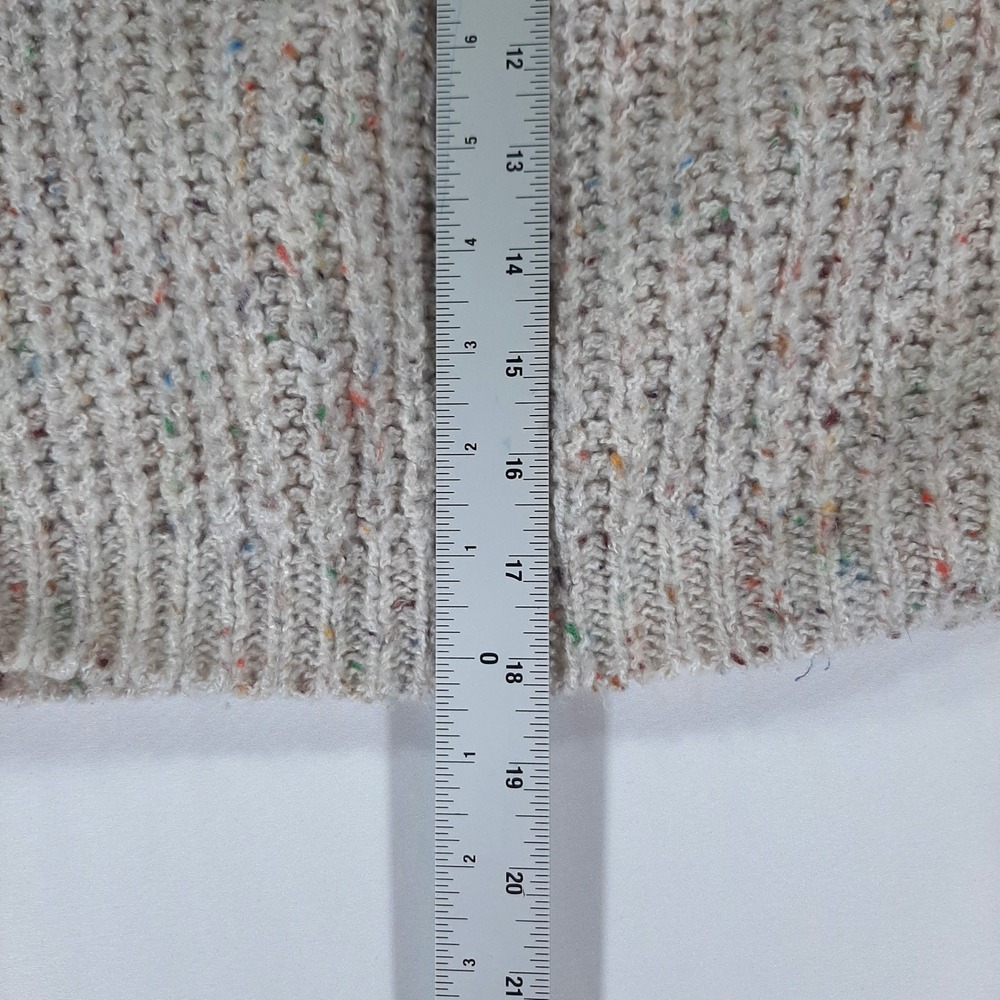 Moon & Madison Cream Confetti Speckled Cowl Neck Chunky Knit Sweater Large - Picture 7 of 10